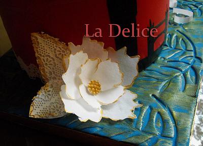 wafer flower  - Cake by la delice 