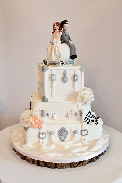 3-tier Suitcase Travel Themed Wedding Cake - Cake by Kaylu