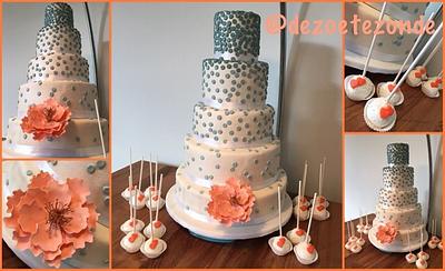Wedding cake with dots - Cake by marieke