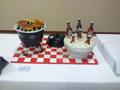 tailgaiting cake with grill and cooler - Cake by Eric Johnson