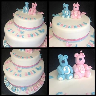 My first double christening cake - Cake by Kirstie's cakes