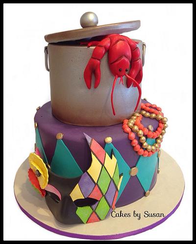 Mardi gras theme cake - Cake by Skmaestas