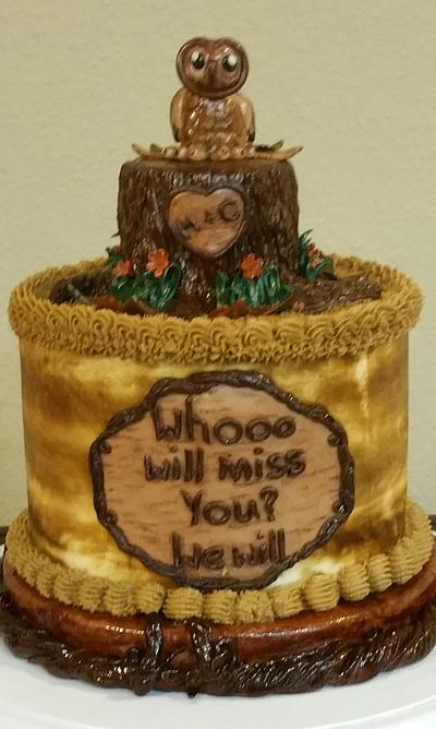 "Whooo Will Miss You?" - Cake by Eicie Does It Custom Cakes