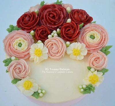 buttercream flowers - Cake by YvonneDalman84