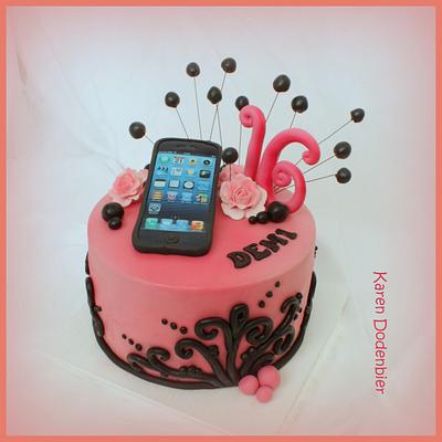iPhone for a twin! - Cake by Karen Dodenbier