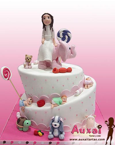 Topsy Turvy first holy communion - Cake by Auxai Tartas