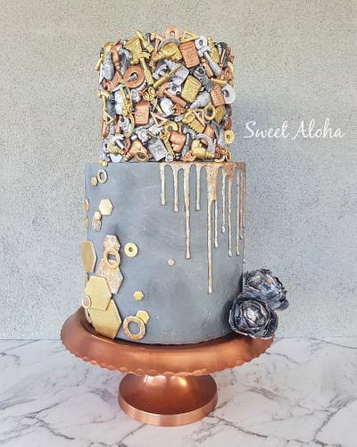 Rustic Masculine Cake (cake this again collab) - Cake by Sweet Aloha