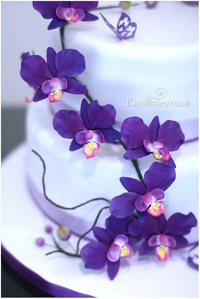 Purple Orchids - Cake by Katy Davies
