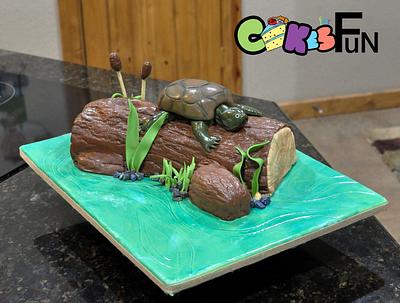 Lake turtle grooms cake - Cake by Cakes For Fun