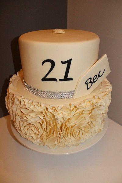 Ruffles for a 21st - Cake by Ninetta O'Connor