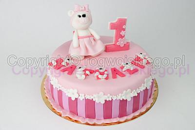 1st Birthday Cake / Tort na pierwsze urodziny - Cake by Edyta rogwojskiego.pl