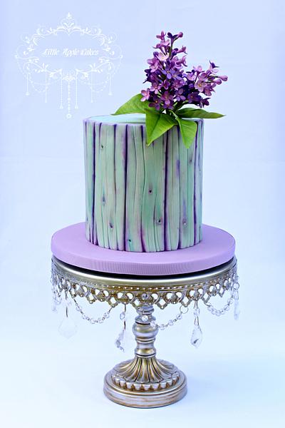 Purple dream ~ Lilac and Woodgrain Cake - Cake by Little Apple Cakes
