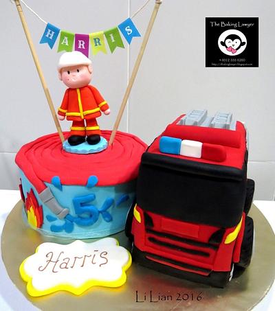 Fireman Harris - Double Cakes! - Cake by LiLian Chong