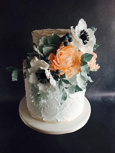 Large Blossom Wedding Cake - Cake by Una's Cake Studio