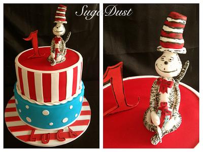 Cat in the Hat 1st Birthday - Cake by Mary @ SugaDust