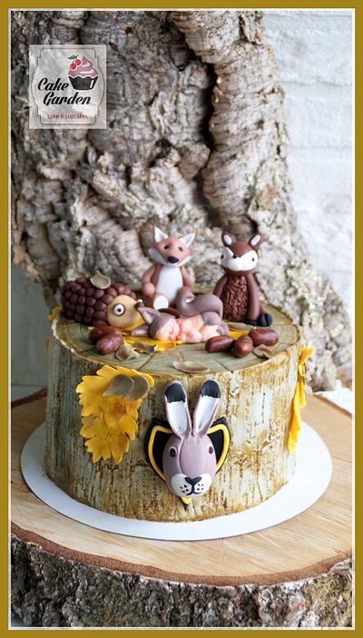 Babyshowercake woodtheme - Cake by Cake Garden 