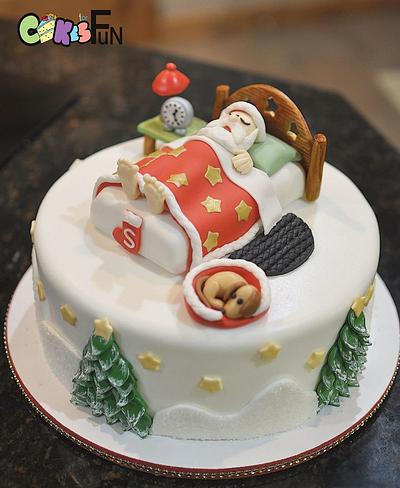 Sleeping Santa - Cake by Cakes For Fun
