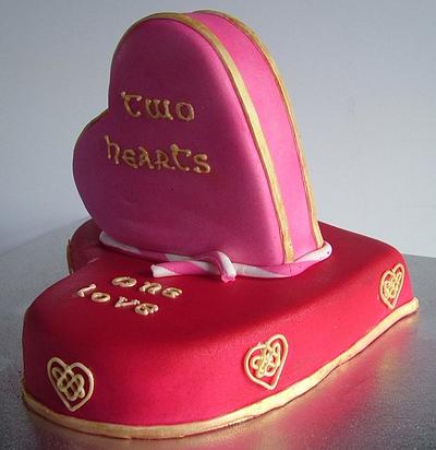 Two Hearts One Love - Cake by Tracey