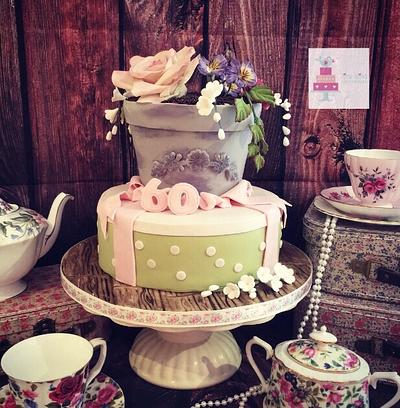 Flower pot gift cake - Cake by Littlebirdcakecompany