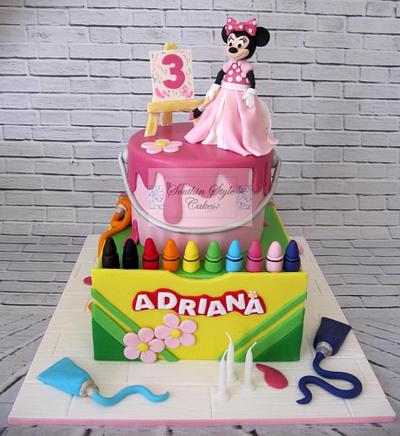 Art / craft with Princess Minnie - Cake by Southin Style Cakes