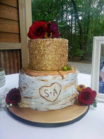 Birch and Sequins cake - Cake by sugarbuzzllc