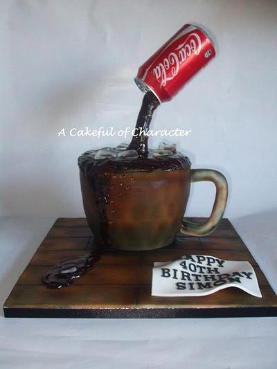 A pint of coke with isomalt ice cubes - Cake by acakefulofcharacter
