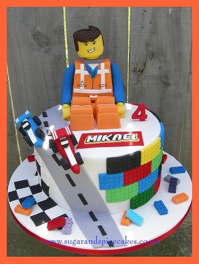 Emmet, Lego and Race Cars - Cake by Mel_SugarandSpiceCakes