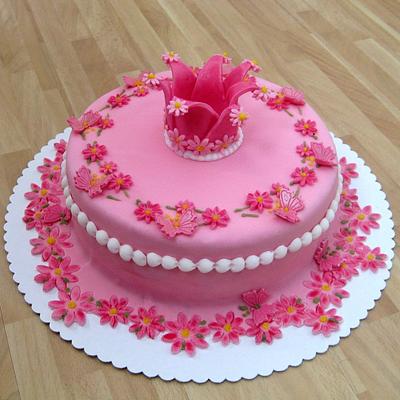 Pink crown for princess - Cake by Eva Kralova