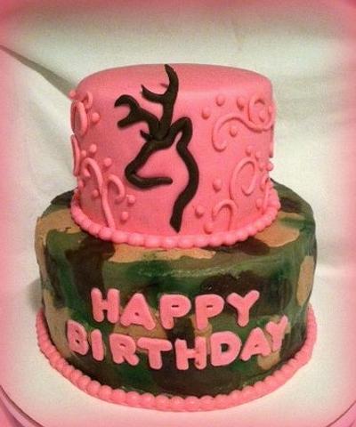 Camo and Pink Browning Birthday Cake - Cake by Angel Rushing