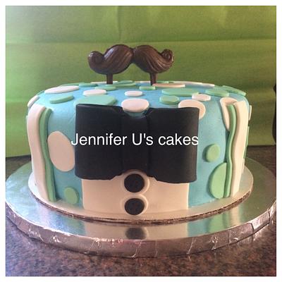 Mustache and bow ties baby shower - Cake by Jenscakes15