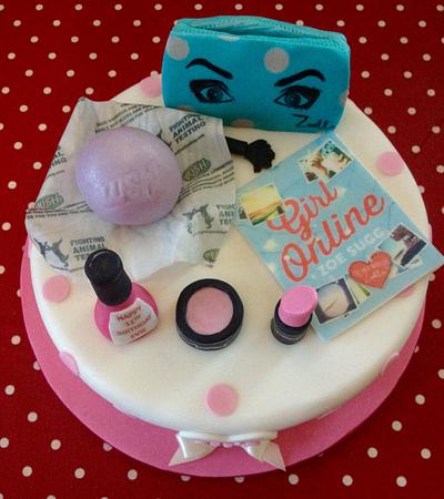 Zoella make up cake - Cake by silversparkle