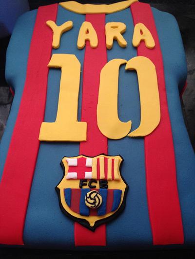 Barcelona soccer shirt cake - Cake by Vanessa Figueroa