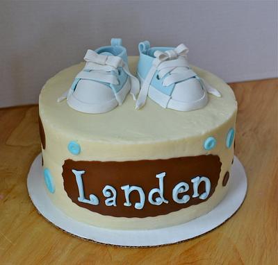 First Baby Shoes Cake  - Cake by CrystalMemories