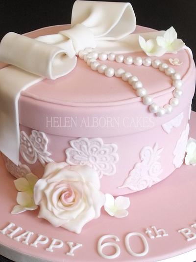 Pink Hat Box Style Birthday Cake - Cake by Helen Alborn  