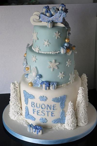 Icy blu Christmas cake - Cake by Anniesap