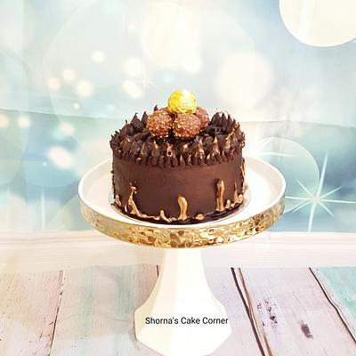Golden Nutella chocolate drip cake  - Cake by Shorna's Cake Corner