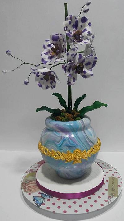 Cake with orchid - Cake by Dari Karafizieva