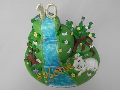 cake unicorn/enchanted forest  - Cake by cendrine