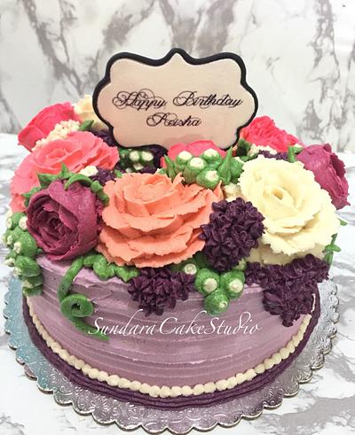 Floral Birthday  - Cake by Sherikah Singh 