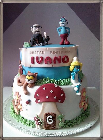 Smurfs - Cake by GigiZe