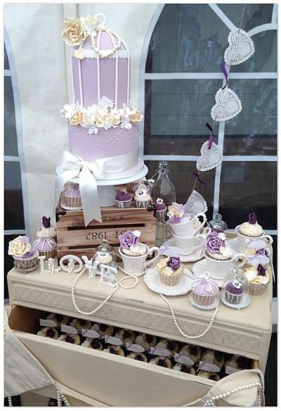 Vintage cake and cupcakes!  - Cake by The Little Salmons Bakery