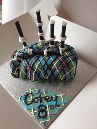 My sons 8th Birthday Cake...Bagpipes!! - Cake by Julie Anderson
