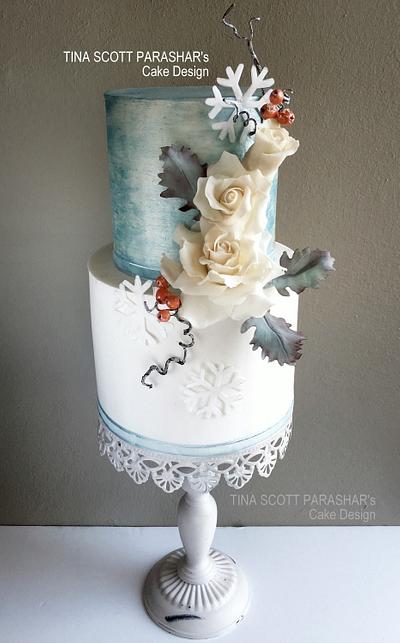 Winter Wonderland Wedding Cake - Cake by Tina Scott Parashar's Cake Design