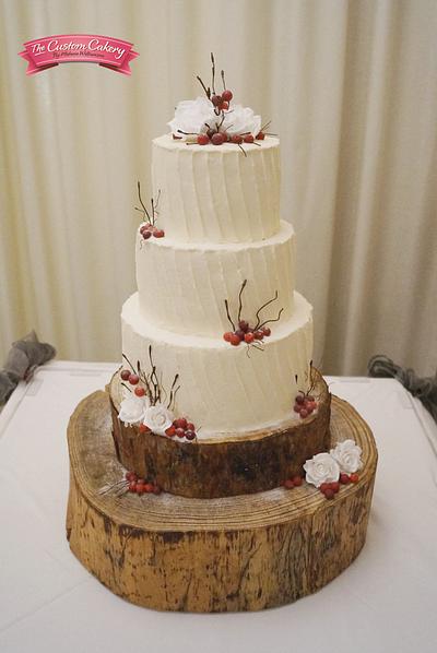 My first buttercream wedding cake! - Cake by The Custom Cakery