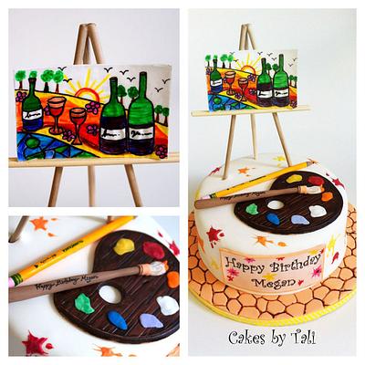 Painting and wine cake - Cake by Tali