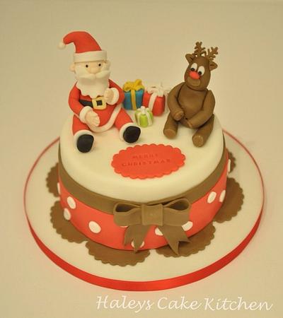 Santa and Rudolph  - Cake by haley