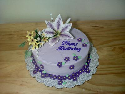 Birthday lily cake - Cake by Kimberly
