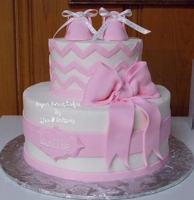 Chevron & Baby Booties - Cake by Sugar Sweet Cakes