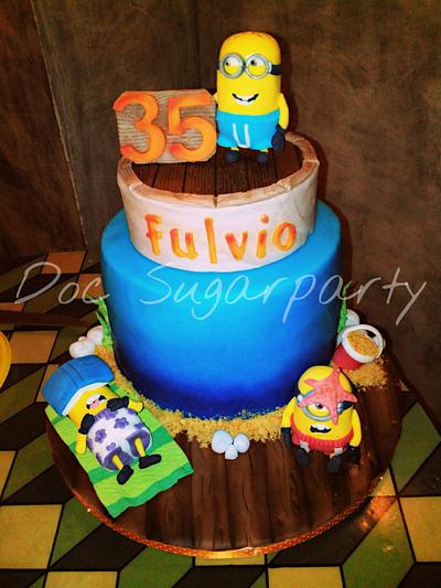 Minions beach birthday cake - Cake by Doc Sugarparty