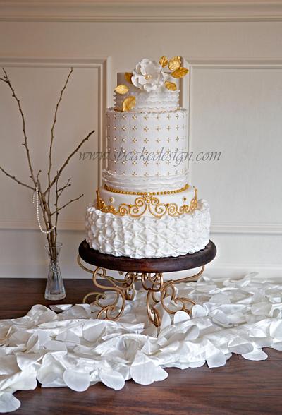 Vintage Gold Wedding Cake - Cake by Shannon Bond Cake Design